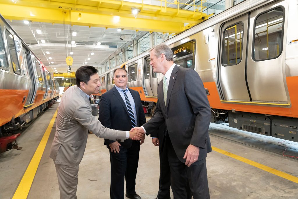 Governor Baker shaking hands